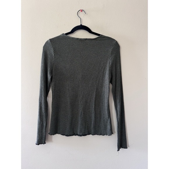 Allie Rose Stripped Long Sleeve Top Size Medium Green/ Black Stretch EUC - Picture 2 of 6